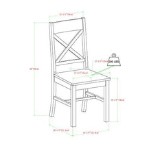 Load image into Gallery viewer, Walker Edison Solid Wood Farmhouse Dining Chairs X-Back Armless Kitchen Chairs, Set of 2 -Brown (CHW2AB)