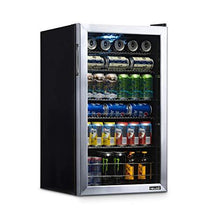 Load image into Gallery viewer, NewAir Beverage Refrigerator Cooler with 126 Can Capacity - Mini Bar Beer Fridge with Right Hinge Glass Door - Cools to 34F - AB-1200 - Stainless Steel