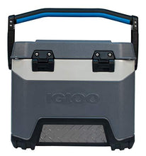 Load image into Gallery viewer, Igloo BMX 25 Quart Cooler with Cool Riser Technology, Fish Ruler, and Tie-Down Points - 11.29 Pounds - Carbonite Gray and Blue