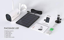 Load image into Gallery viewer, Wireless Solar Security Camera Outdoor, COOAU WiFi Rechargeable Battery Powered Home Cameras, 1080P Surveillance Camera with Night Vision, 2-Way Audio, IP65 Waterproof, Encrypted SD/Cloud Storage
