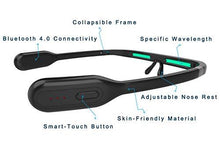 Load image into Gallery viewer, PEGASI 2 - Smart Light Therapy Glasses, Improve Your Sleep in 7 Days, Feather-Light, Research-Backed Blue-Green Light, Boost Energy, Beat Jet Lag (Traveling Case Included)