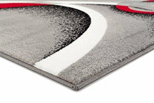 Load image into Gallery viewer, 2305 Gray Black Red White Swirls 5'2 x7'2 Modern Abstract Area Rug Carpet by Persian-Rugs