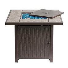Load image into Gallery viewer, BALI OUTDOORS Propane Gas Fire Pit Table, 32 inch 50,000 BTU Square Gas Firepits for Outside, Brown