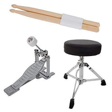 Load image into Gallery viewer, Mendini by Cecilio 13 inch 3-Piece Kids/Junior Drum Set with Throne, Cymbal, Pedal & Drumsticks (Blue Metallic)