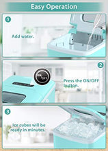 Load image into Gallery viewer, Ice Maker, NOVETE Portable Ice Maker Machine for Countertop, 9 Cubes Ready in 6 Minutes, 28.7 lbs Ice in 24 Hours Home Mini Ice Machine with Ice Scoop and Basket, for Parties Mixed Drinks