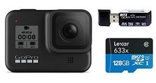 Load image into Gallery viewer, GoPro HERO8 Black — Waterproof Action Camera with Touch Screen 4K Ultra HD Video 12MP Photos 1080p Live Streaming Stabilization with Lexar 128GB U3 Memory Card and Ritz Gear Memory Card Reader