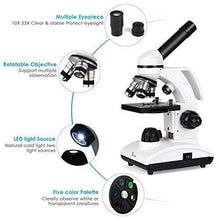 Load image into Gallery viewer, TELMU Microscope 40X-1000X Dual Cordless LED Illumination Lab Compound Monocular Microscopes with Optical Glass Lenses & 10 Slides