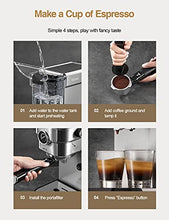 Load image into Gallery viewer, Espresso Machine, 15 Bar Espresso Maker with Milk Frother Wand and Compact Design, Professional Espresso Coffee Machine for Cappuccino and Latte