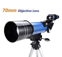Load image into Gallery viewer, MaxUSee 70mm Refractor Telescope with Tripod & Finder Scope for Kids & Astronomy Beginners, Portable Telescope with 4 Magnification eyepieces & Phone Adapter