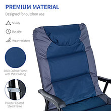 Load image into Gallery viewer, Outsunny Folding Rocking Chair Set Pack of 2 Padded Rockers with Armrest, Navy Blue/Grey