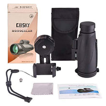 Load image into Gallery viewer, Gosky Titan 12X50 High Power Prism Monocular and Quick Smartphone Holder - Waterproof Fog- Proof Shockproof Scope -BAK4 Prism FMC for Bird Watching Hunting Camping Travelling Wildlife Secenery