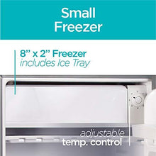 Load image into Gallery viewer, BLACK+DECKER BCRK25V Compact Refrigerator Energy Star Single Door Mini Fridge with Freezer, 2.5 Cubic Feet, VCM, Brushed Metal Finish