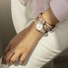 Load image into Gallery viewer, Anne Klein Women's AK/2245RTST Swarovski Crystal Accented Rose Gold-Tone and Silver-Tone Bangle Watch and Bracelet Set