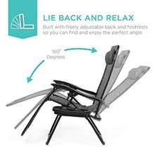 Load image into Gallery viewer, Best Choice Products Set of 2 Adjustable Steel Mesh Zero Gravity Lounge Chair Recliners w/Pillows and Cup Holder Trays, Gray