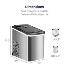 Load image into Gallery viewer, Northair Stainless Steel Portable Countertop Ice Maker with Ice Scoop and Basket 26 lb. Daily Capacity - Silver