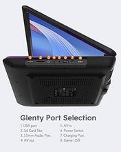 Load image into Gallery viewer, 17.5" Portable DVD Player with 15.6" Large HD Screen, 6 Hours Rechargeable Battery, Support USB/SD Card/Sync TV and Multiple Disc Formats, High Volume Speaker, Purple