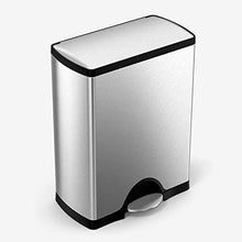 Load image into Gallery viewer, simplehuman 50 Liter / 13.2 Gallon Rectangular Kitchen Step Trash Can, Brushed Stainless Steel