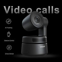 Load image into Gallery viewer, OBSBOT Tiny AI-Powered PTZ Webcam, AI Tracking W Auto-Frame AI Auto-Exposure Gesture Control Audio Support Software Support Windows and MacOS for Video Chat Online Meeting Online Class Live Streaming