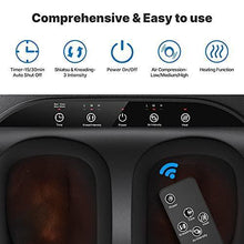 Load image into Gallery viewer, RENPHO Foot Massager Machine with Heat and Remote, Fathers Day Gifts, Shiatsu Deep Kneading, Delivers Relief for Tired Muscles and Plantar Fasciitis, Fits feet up to Men Size 12-Black