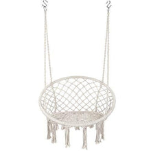 Load image into Gallery viewer, Y- STOP Hammock Chair Macrame Swing, Max 330 Lbs, Hanging Cotton Rope Hammock Swing Chair for Indoor and Outdoor Use (Beige)