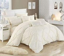 Load image into Gallery viewer, Chic Home 10 Piece Hannah Pinch Pleated, ruffled and pleated complete Queen Bed In a Bag Comforter Set Beige With sheet set