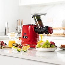 Load image into Gallery viewer, Juicer Machines, ORFELD Cold Press Juicer with 90% Juice Yield & Purest Juice, Easy Cleaning & Quiet Motor Masticating Juicer Machines for Vegetables and Fruits (Red)
