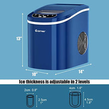Load image into Gallery viewer, COSTWAY Ice Maker for Countertop, 26LBS/24H Portable & Compact Ice Maker Machine, Ice Cubes Ready in 6 Mins, Electric High Efficiency Express Clear Operation Control Panel with Ice Scoop (Navy)