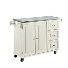 Load image into Gallery viewer, Liberty Off-White Kitchen Cart with Stainless Steel Top by Home Styles