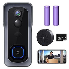 Load image into Gallery viewer, WiFi Video Doorbell Camera, XTU Wireless Doorbell Camera with Chime, 1080P HD, 2-Way Audio, Motion Detection, IP65 Waterproof, No Monthly Fees and 32GB SD Card Pre-installed