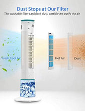 Load image into Gallery viewer, BREEZEWELL 2-in-1 Evaporative Air Cooler, 43" Tower Fan w/Cooling & Humidification Function, 1 Gallon Water Tank, 3 Wind Speeds, 4 Modes, 70°Oscillation, 15H Timer, Remote Control for Home & Office