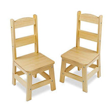 Load image into Gallery viewer, Melissa & Doug Wooden Toy Chest - Natural & Wooden Chair Pair - Natural
