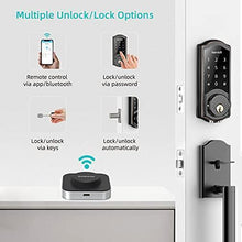 Load image into Gallery viewer, Smart Deadbolt,hornbill Door Locks with Keypads,Include Wi-Fi Bridge,Work with Alexa&Google Home,Free APP, Code,Bluetooth Keyless Entry Door Lock ,Smart Locks Front Door for Home Office Airbnb,Black
