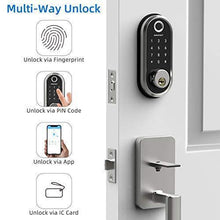 Load image into Gallery viewer, Smart Deadbolt, SMONET Fingerprint Electronic Deadbolt Door Lock with Keypad-Bluetooth Keyless Entry Keypad Smart Deadbolt App Control, Ekeys Sharing, App Monitoring Auto Lock for Homes and Hotel