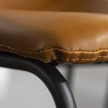 Load image into Gallery viewer, Walker Edison Douglas Urban Industrial Faux Leather Armless Counter Chairs, Set of 2, Whiskey Brown
