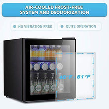 Load image into Gallery viewer, Antarctic Star Mini Fridge Cooler - 60 Can Beverage Refrigerator Glass Door for Beer Soda or Wine – Glass Door Small Drink Dispenser Machine Clear Front Removable for Home, Office or Bar, 1.6cu.ft