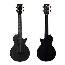 Load image into Gallery viewer, Enya Concert Ukulele Nova U 23’’ Carbon Fiber Travel Ukulele with Beginner Kit includes online lessons, case, strap, capo and strings (Black)