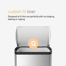 Load image into Gallery viewer, simplehuman 50 Liter / 13.2 Gallon Rectangular Kitchen Step Trash Can, Brushed Stainless Steel
