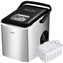 Load image into Gallery viewer, NOVETE Portable Ice Maker for Countertops, Ice Ready in 6 Minutes, 28.7 lb Ice in 24 Hours, No Water Line or Drain Line Required, Home Ice Machine with Ice Scoop and Basket