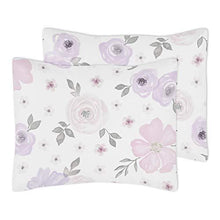 Load image into Gallery viewer, Sweet Jojo Designs Lavender Purple, Pink, Grey and White Shabby Chic Watercolor Floral Girl Full / Queen Teen Childrens Bedding Comforter Set - 3 pieces - Rose Flower