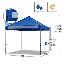 Load image into Gallery viewer, YAHEETECH 10x10 Pop up Canopy Tent - Commercial Instant Canopy Camping Canopy, Heavy Duty Waterproof Adjustable, with Wheeled Bag, Canopy Sandbags x4, Tent Stakesx4 - Navy Blue