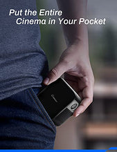 Load image into Gallery viewer, Crosstour Portable Projector, Mini Pico Pocket Projector for Outdoor Movies, Small DLP Video Projector Home Theater, 3000 mAh Rechargeable Battery 40000 Hrs LED Life Supports HDMI TV Stick PS4