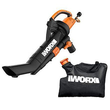 Load image into Gallery viewer, WORX WG509 TRIVAC 12 Amp 3-In-1 Electric Blower/Mulcher/Vacuum with Multi-Stage All Metal Mulching System, Black