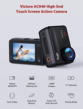 Load image into Gallery viewer, Victure 4K 60FPS AC940 Action Camera 8M Bare Machine Waterproof 20MP Sports Camera with Touch Screen Vlog Camera EIS Remote Control 131 Feet Underwater Camcorder with 1350mAh Batteries and Accessories