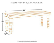 Load image into Gallery viewer, Signature Design by Ashley Dannerville Distressed Vintage Accent Bench, Antique White