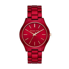 Load image into Gallery viewer, Michael Kors Women's Slim Runway Quartz Watch with Stainless-Steel-Plated Strap, Red, 20 (Model: MK3895)