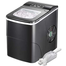 Load image into Gallery viewer, AGLUCKY Ice Maker Machine for Countertop, Portable Ice Cube Makers, Make 26 lbs ice in 24 hrs,Ice Cube Rready in 6-8 Mins with Ice Scoop and Basket for Home/Office/Bar (Black)