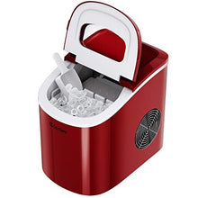 Load image into Gallery viewer, COSTWAY Ice Maker for Countertop, 26LBS/24H Portable and Compact Ice Maker Machine, Ice Cubes Ready in 6 Mins, Electric High Efficiency Express Clear Operation Control Panel with Ice Scoop (Red)