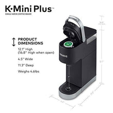 Load image into Gallery viewer, Keurig K-Mini Plus Coffee Maker, Single Serve K-Cup Pod Coffee Brewer, Comes With 6 to 12 Oz. Brew Size, K-Cup Pod Storage, and Travel Mug Friendly, Black