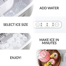 Load image into Gallery viewer, Igloo ICEB26HNSSWL Stainless Steel Automatic Self-Cleaning Portable Electric Countertop Ice Maker Machine With Handle, 9 Ice Cubes Ready in 7 minutes, With Ice Scoop and Basket, Stainless/White