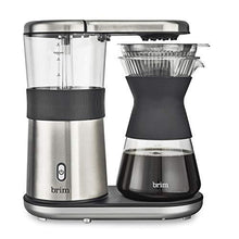 Load image into Gallery viewer, Brim 8 Cup Pour Over Coffee Maker Kit, Simply Make Rich, Full-Bodied Coffee Every Time, Set Includes Glass Carafe, SCA Measuring Scoop, Silicone Sleeve, and Healthy-Eco Reusable Filter, Stainless Steel